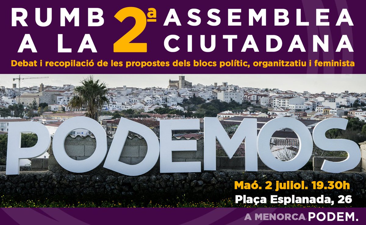 Recordeu! Diumenge a Maó celebrem els caucus. Vine a debatre amb nosaltres!