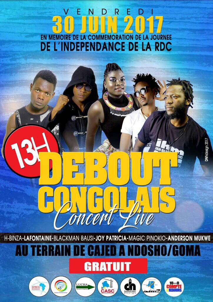 luchaRDC's tweet photo. Happening #Now: The #CongoStandUp live concert in #Goma. Come, join us ! #30Juin #DeboutCongolais #PouvoirYaPeuple #Congo https://t.co/Z21JqwTjNH