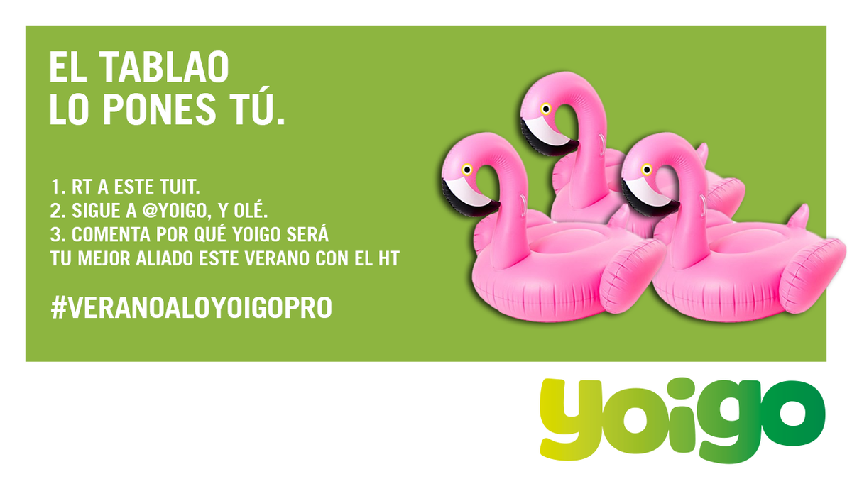 yoigo's tweet photo. ¡Se incorporan los 3 más chulos de la piscina! 😎
 
⚠️ Precaución, pueden ponerse flamencos. ⚠️ 

¡A POR EL TT! 💪
 
#VeranoALoYoiGoPRO https://t.co/K9kn0PeIK2