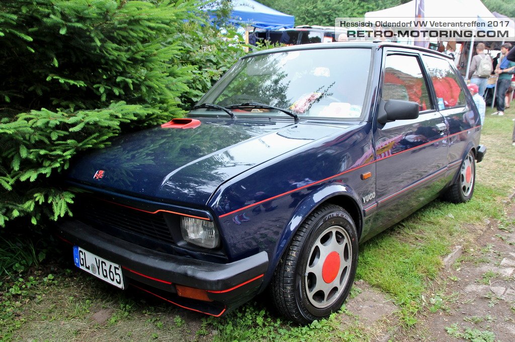 retromotoring's tweet photo. Ello Twitter, been a while eh? Here, have a #Yugo that I spotted lurking at the vintage #HO17 #VW #Hessich event. https://t.co/W26MB0l2MX https://t.co/TmhQ6gAHAe