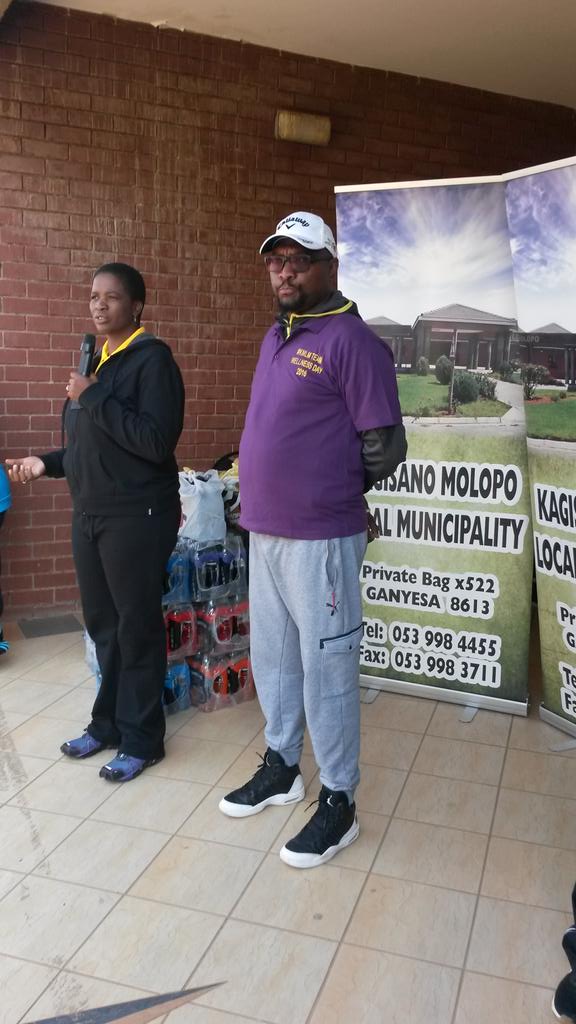 realmjkhumalo's tweet photo. #KMLM Mayor Bitsa Lenkopane &amp; Municipal Manager Ashmar Khuduge #EmployeeWellnessDay @NorthWestDOH https://t.co/PJlVpn94IF