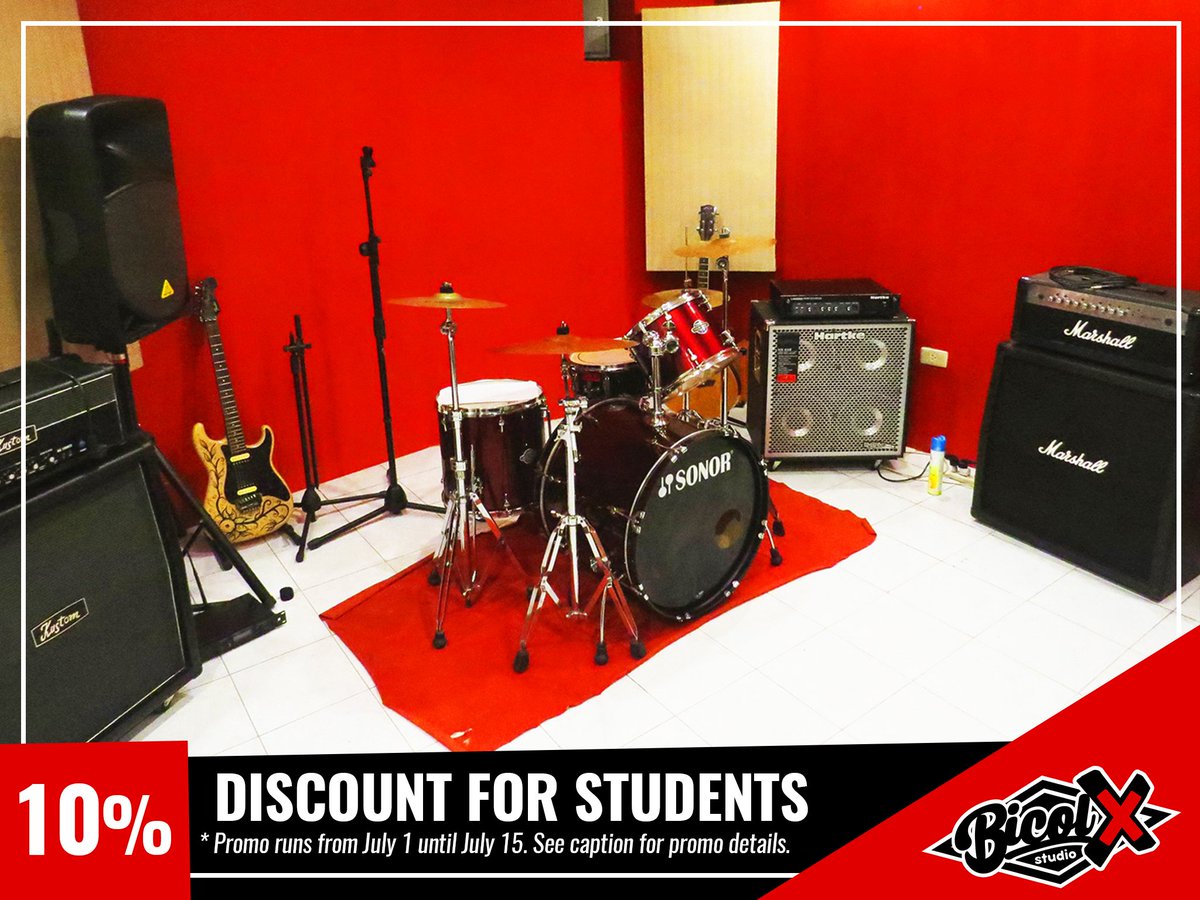 10% discount on studio rehearsals and rentals this July! For more info visit bit.ly/bicolxstudiopr…

#bicolx #studio