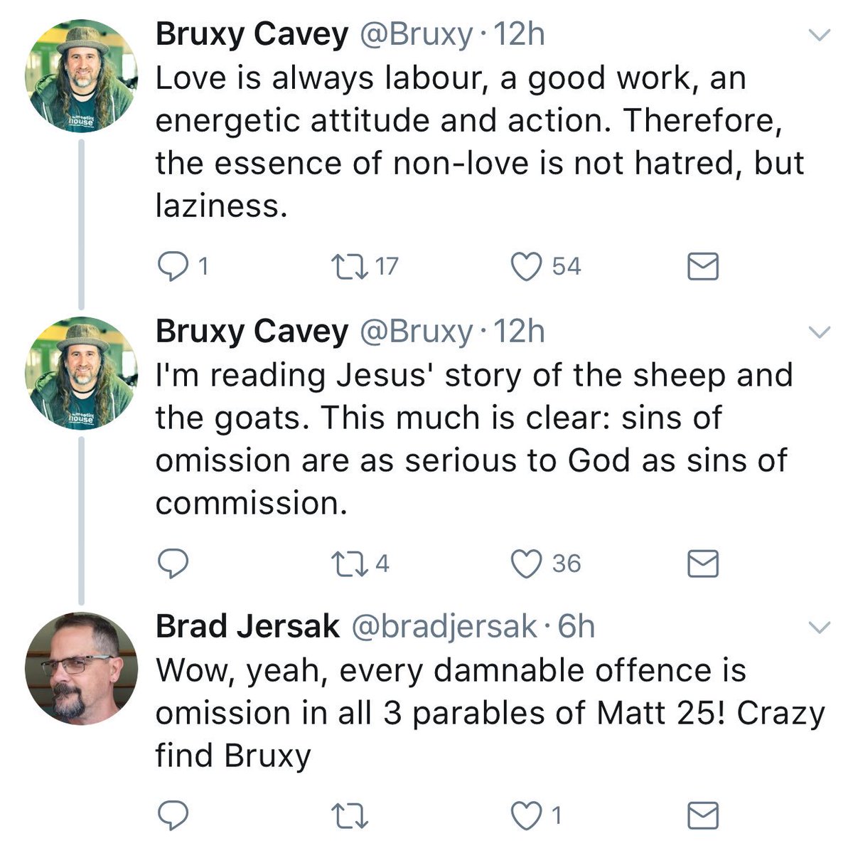 dr_schlaven's tweet photo. great exchange @Bruxy &amp; @bradjersak :: makes me reflect on James' conclusion "faith without engagement is dead" as he points us to the poor https://t.co/kU9nnAxb0D