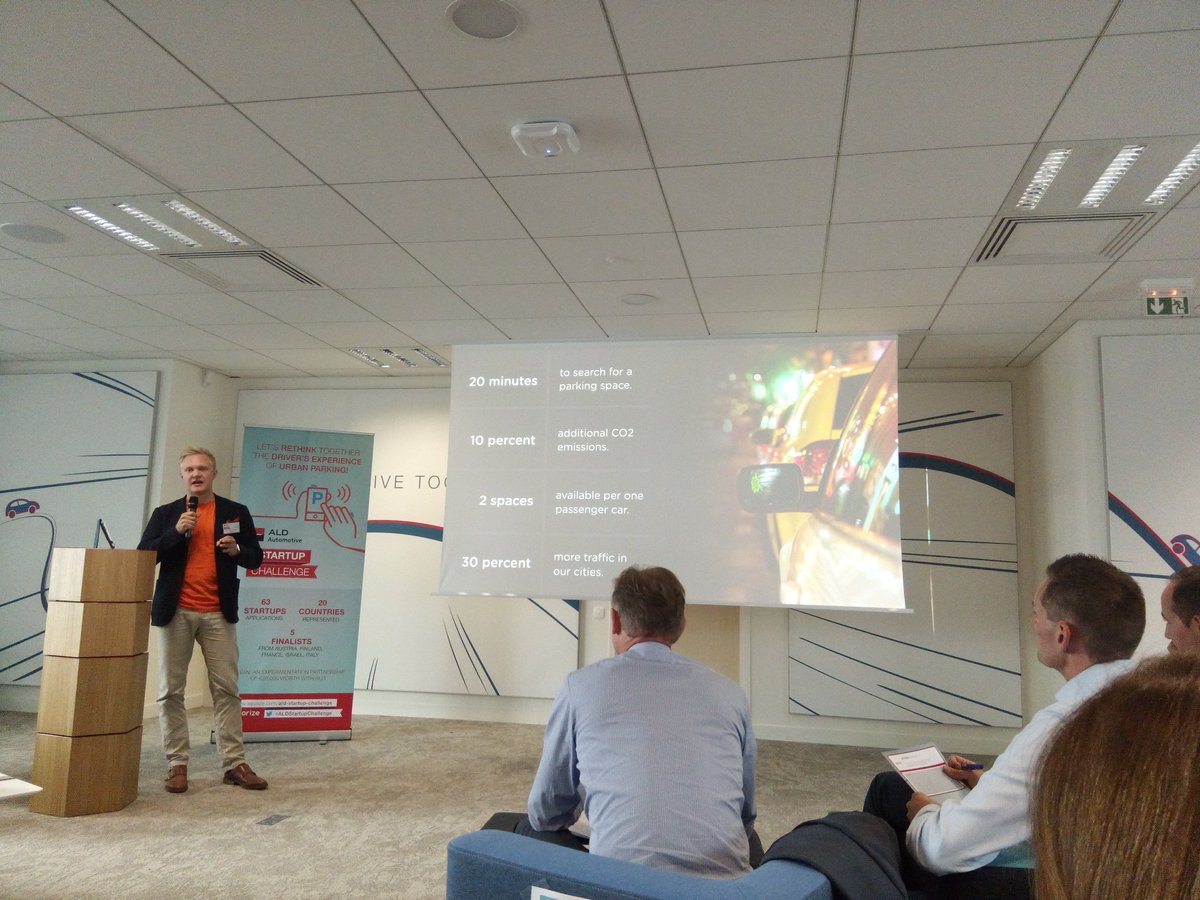 The final of the #ALDStartupChallenge goes on with <a href="/WitrafiOy/">Witrafi Oy</a> from Finland @ALDAutomotiveFR #digitalparking