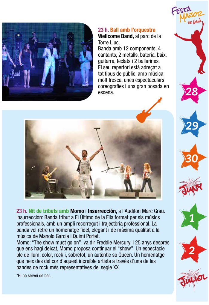 elbaixcat's tweet photo. Avui continúa #FestaMajor de #Gavà que s'allargarà tot el #capdesetmana. Us deixem la programació d'aquest divendres #fmGava #BaixLlobregat https://t.co/XSoJdVlfyM