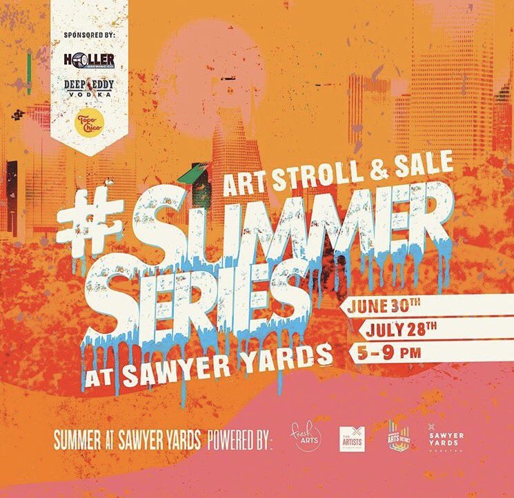 Fresh beer and art tonight at the #summerseries! <a href="/YummyDogTX/">Yummy Dog</a> serving 5:30-9:30. 🍻+🎨+🌭= 😊