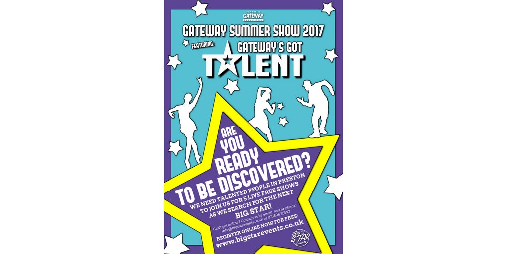 CGALisaMMac's tweet photo. Spread the word! @CGAPreston are working with @BigStarEventsUK to find #preston's hidden talents. Register today at https://t.co/unnyfJzcWy https://t.co/O6hbMeZ4Tk