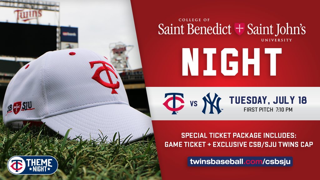 Join us for <a href="/CSBSJU/">CSB+SJU</a> Night! atmlb.com/2ttBii7