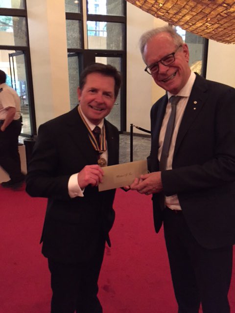 The incomparable Michael J. Fox has generously donated his $25,000 @GovGPAA prize back to the Canada Council, because #ArtMatters