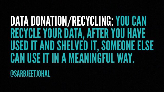 sarbjeetjohal's tweet photo. You can recycle your #data, after you have used/shelved it, someone else can use it in a meaningful way. #RecycleData @evankirstel @furrier https://t.co/8LBQB44Fiz