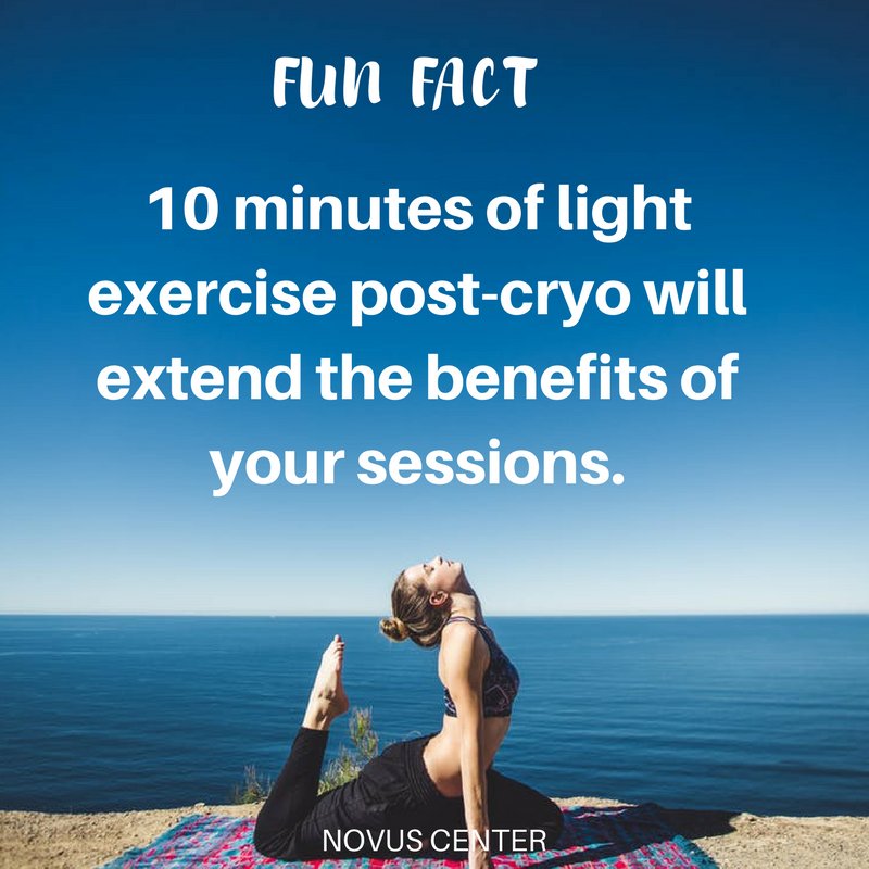 TheNovusCenter's tweet image. Yoga, stretching, walking… What is your #LightExercise of choice? #CryoThearpy