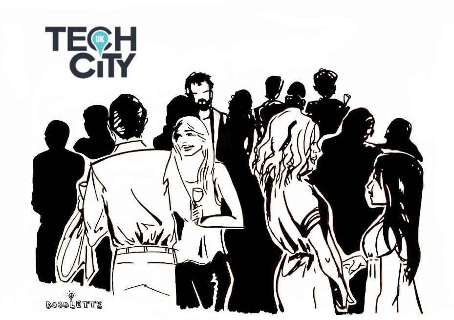 Creativepool's tweet image. Tech City live sketching at #TechNation2022 #CPSpotlight by @wearedoodlette creativepool.com/doodlette/proj…