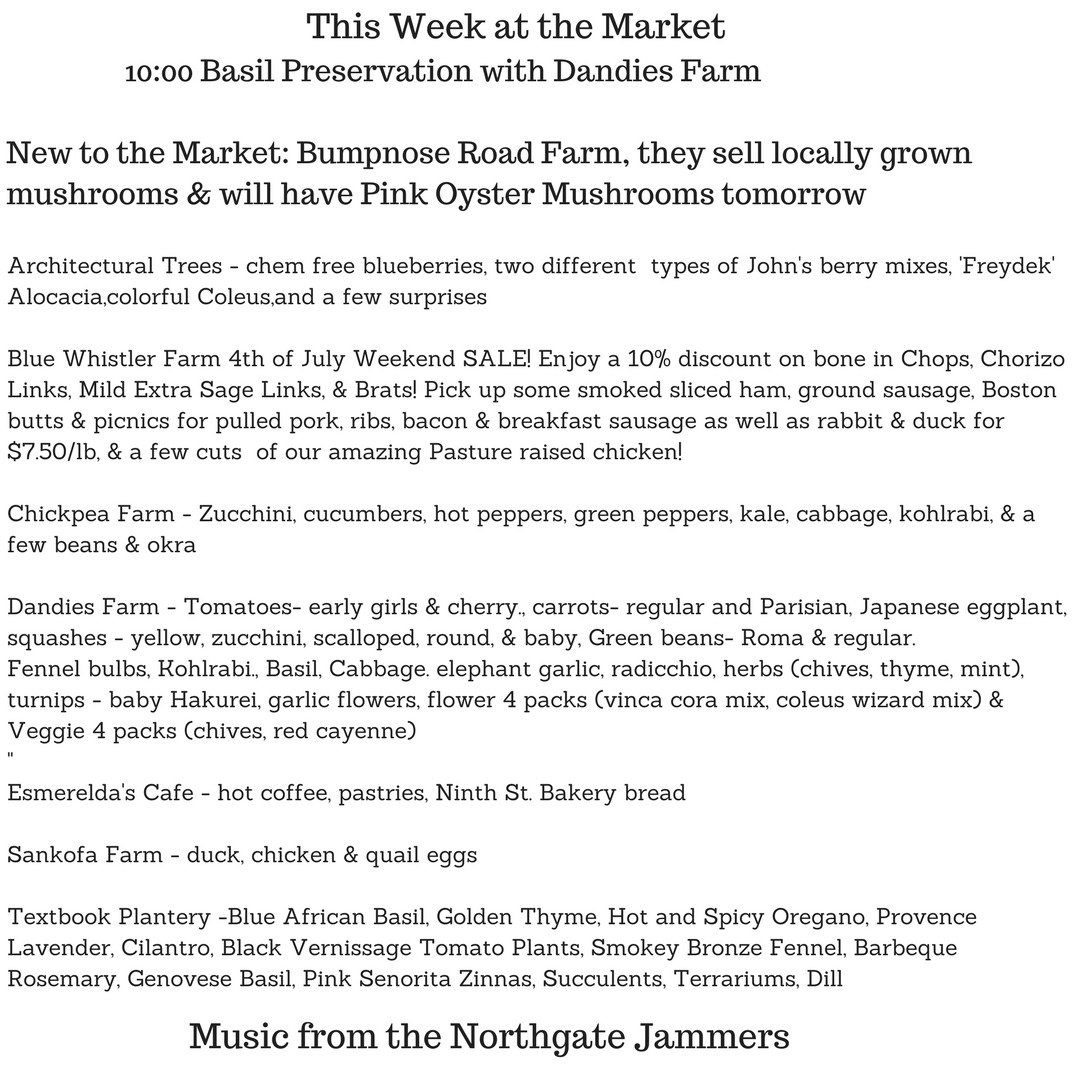 See you Saturday at the Market