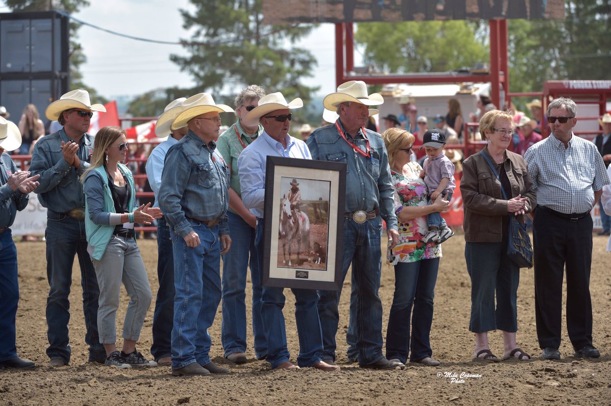 PonokaStampede's tweet photo. A very special tribute to a very special cowboy, Bruce Flewelling yesterday at the 81st @PonokaStampede #wemissyou https://t.co/nSYDZhJNKt