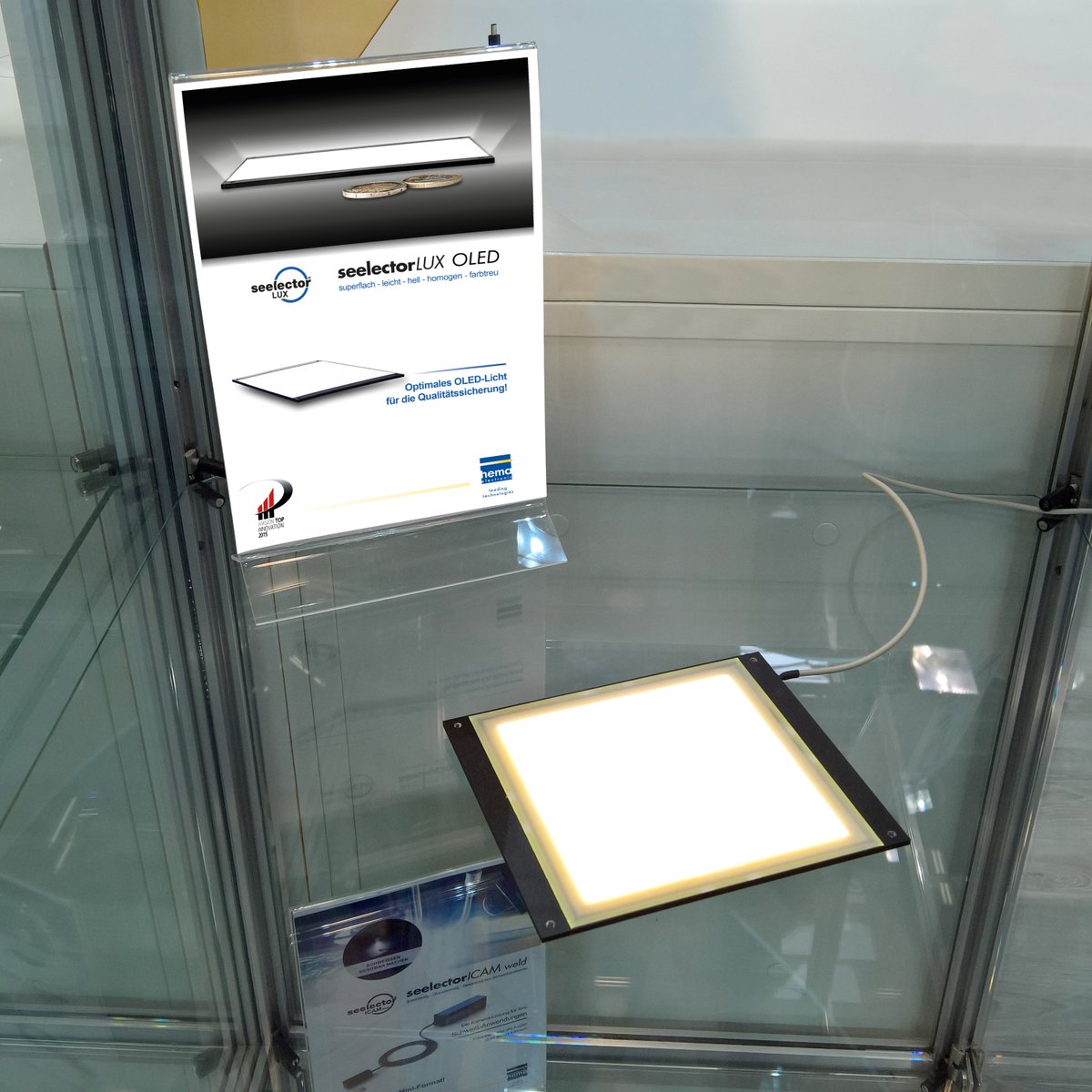 OLEDWorks's tweet photo. Thanks to everyone that stopped by the hema electronic GmbH booth at @PHOTONICSWORLD show to see our #OLED #lighting panels. #LASER17 https://t.co/Vw4tzwjo3J