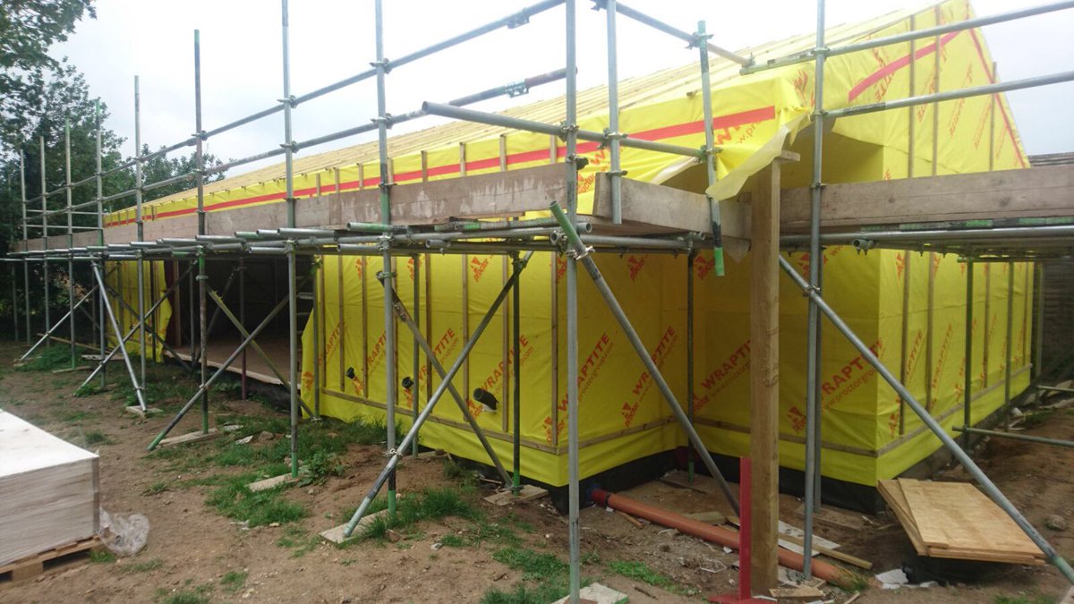 Watertight on site #selfbuild Norfolk #passivhaus. Open days next month if you are interested in visiting it.