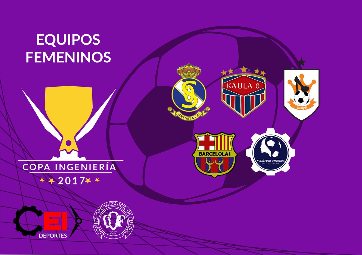 Les presentamos a los equipos que participarán de la más reciente pero aún así apasionante #CopaIngeniería femenina, edición 2017 💪🔜⚽🏆👧
