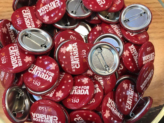 TorontoPearson's tweet image. In celebration of #Canada150, @CIBC airport branches will be giving away #StandForCanada buttons between until July 1. See you there!