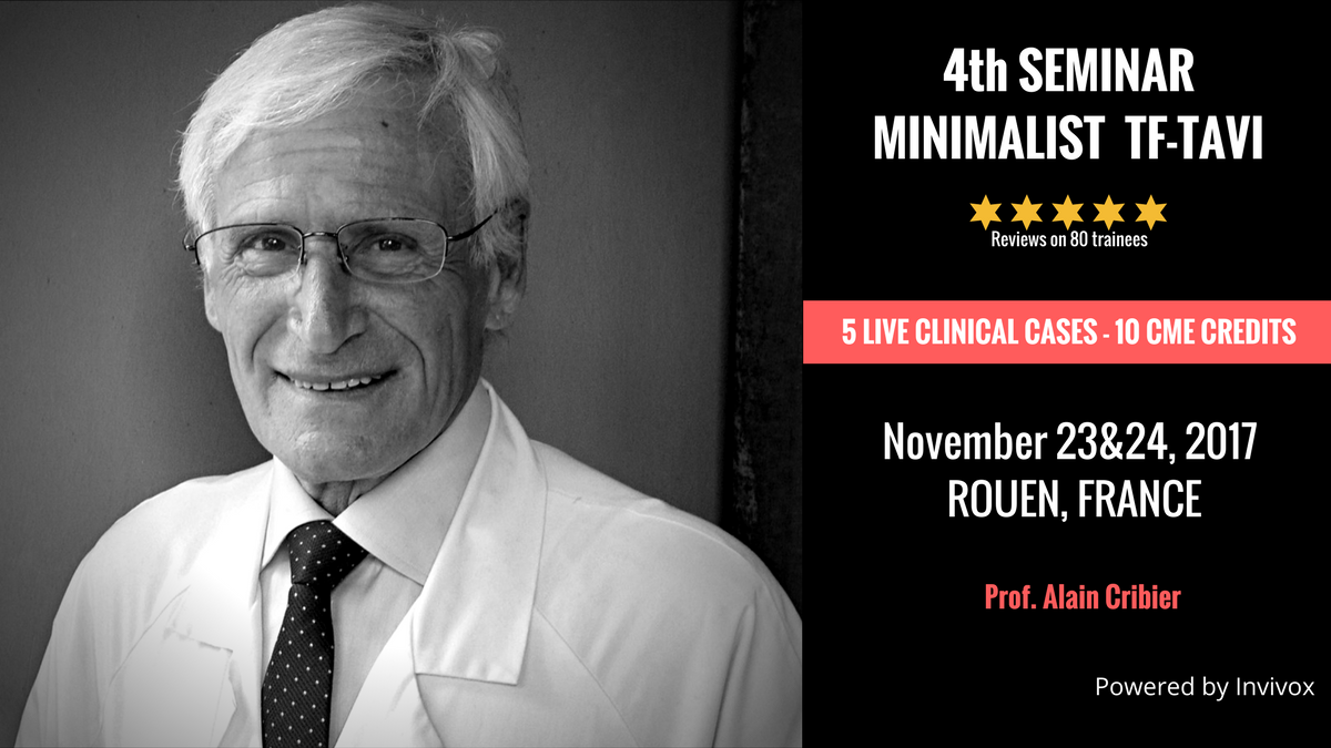 New date available (Nov 23&amp;24) - Seminar Minimalist TF-Tavi - Rouen, France. Book your spot here : invivox.com/cardiology-tra… #Cardiology