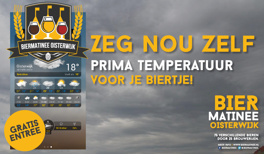 Kijk, zelfs de weergoden willen dat het droog blijft.
12:00 gaan we van start! #Biermatinee #Oisterwijk #Proost