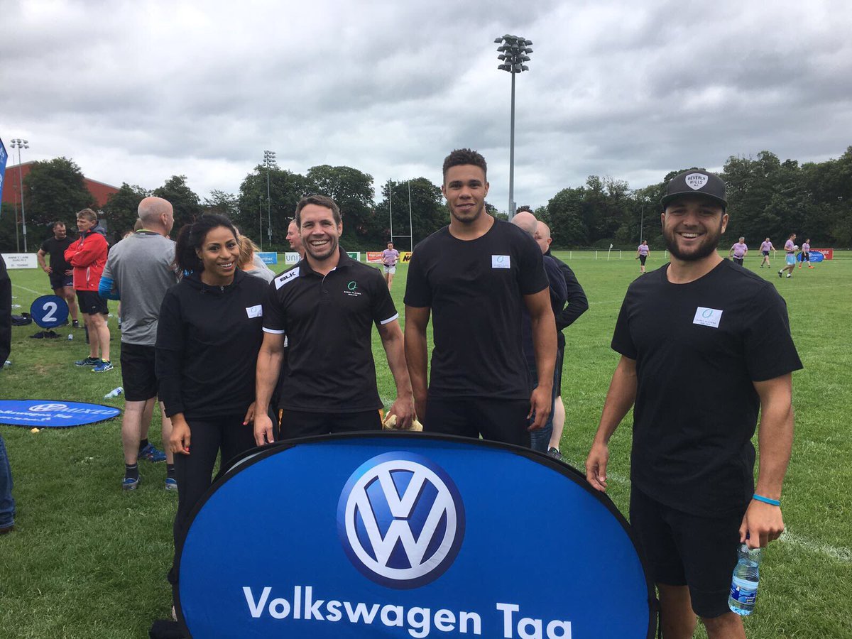 An enjoyable day at the @VolkswagenIE tag rugby in @OldBelvedereRFC with @SeneNaoupu @adamsbyrne & @JamisonGPark