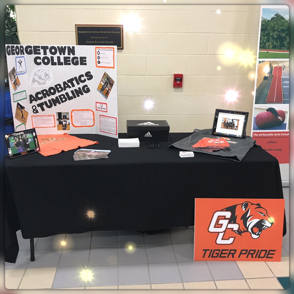 gcAcroTumb's tweet photo. Day 2 is underway at GFA/A&amp;T Nationals! Visit us to discuss Acrobatics &amp; Tumbling at Georgetown College! #usag #nationals #thencata #gcacro https://t.co/AJJJu6L1dI