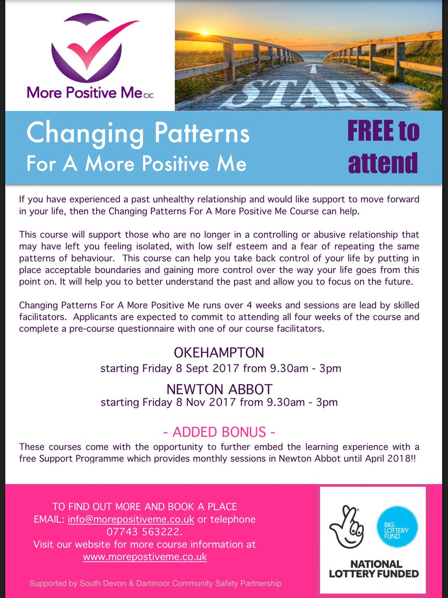 Have you been in a past unhealthy relationship? New courses - just for you. @morepositiveme @#changingpatterns