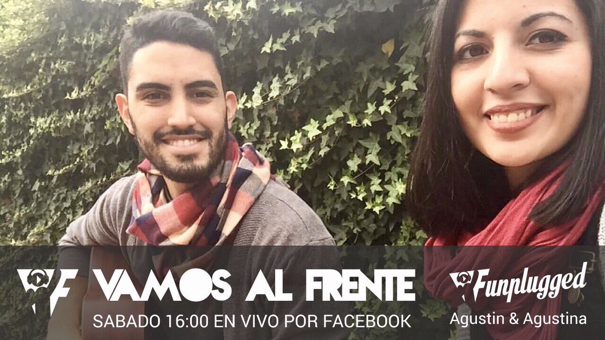 playVAF's tweet photo. este #sabado a las 16:00 #Funplugged en #Facebook Live Los Agus #ValosAlFrente #VAF https://t.co/bKUbhNfWky