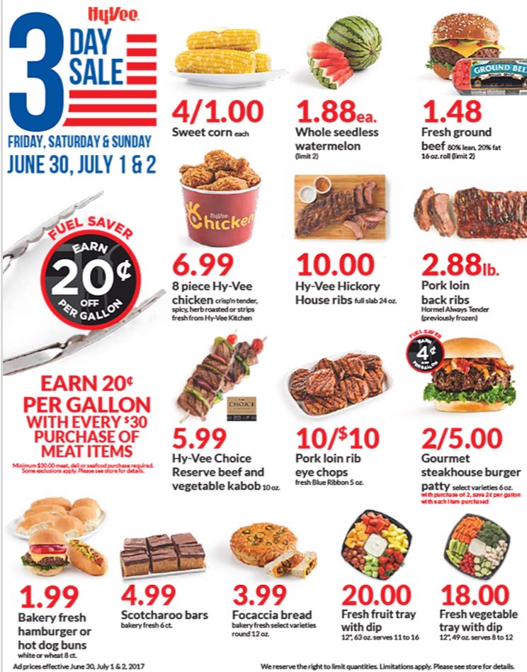 HyVeeMissionKs's tweet photo. 💥THE perfect sale to stock up on for that Independence Day party you're throwing! Make sure you stock up &amp; save on all these great deals!💥 https://t.co/WxHpbTpNDH