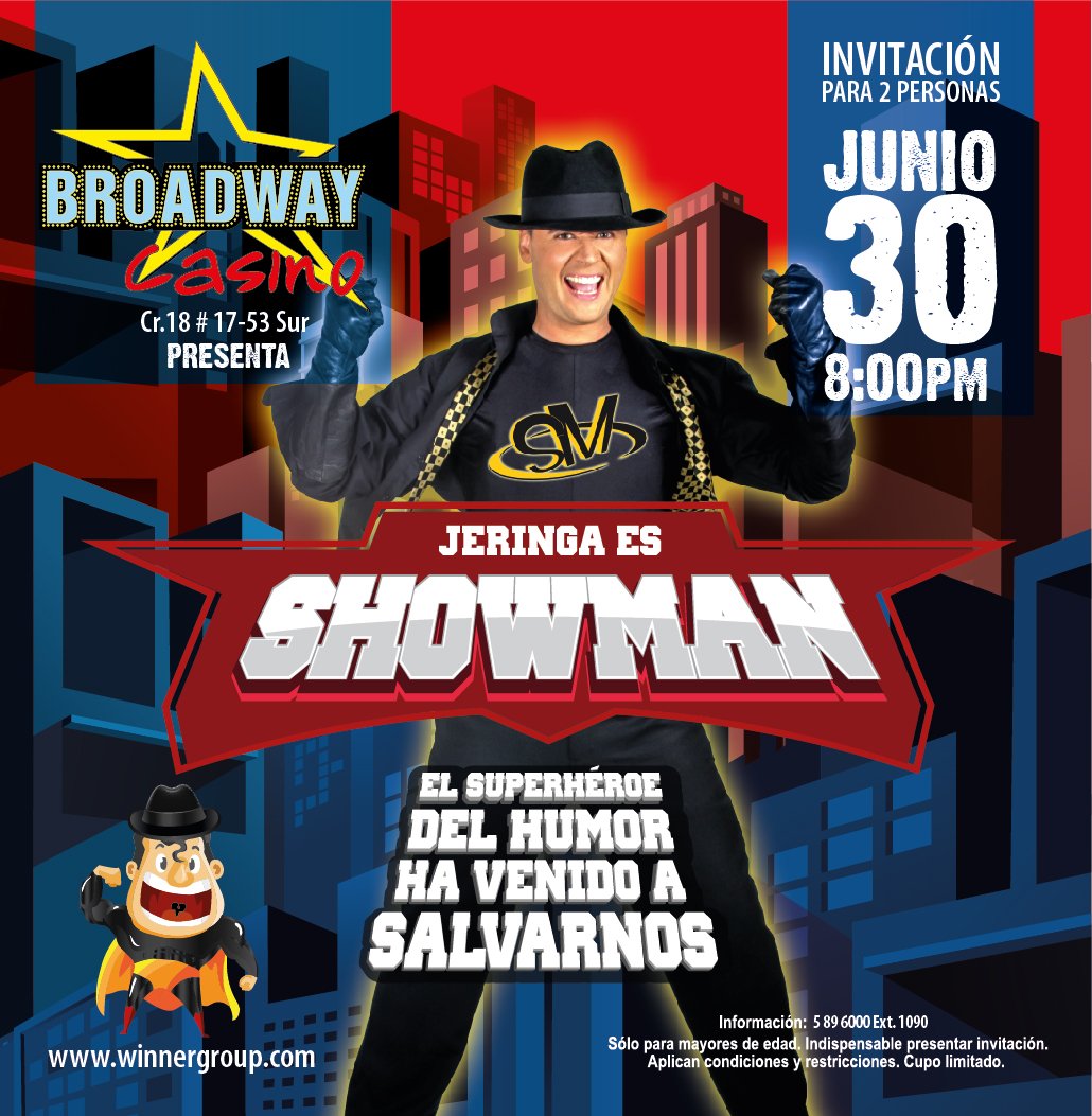 Diviértete y ríete con <a href="/jeringa42/">Jeringa</a> en Broadway Restrepo, porque tenemos 5 boletas dobles para regalar. Concurso aquí bit.ly/2s9WjdZ