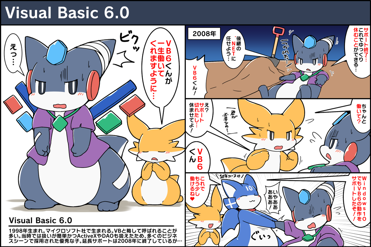 サポートが切れても約10年近く働かされ続けているVisual Basic 6.0くん #擬竜化 