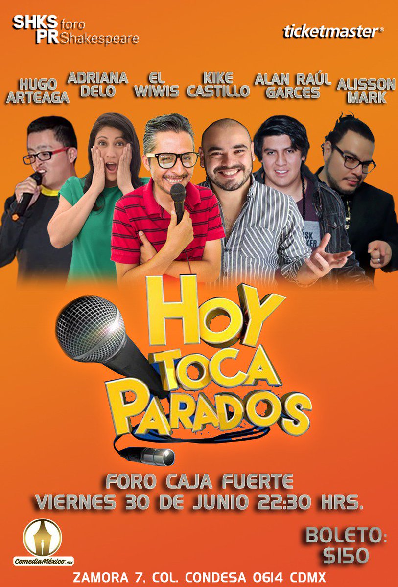 #Mexico <a href="/ForoShakespeare/">Foro Shakespeare</a> Junio 30 #Viernes de #StandUp🤣😂 
➡️ #PocosLoSabenPero 2x1 en Taquilla⬅️ #Teatro #Arte #CDMX <a href="/comedia_mexico/">Comedia México</a>   😎😍😘