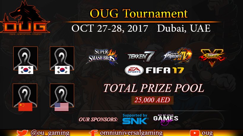 OU_Gaming's tweet image. We are back with OUG Tournament 2017. One of the best Tournament in Middle East, UAE, Dubai. So, register today 
ougaming.com/ougaming-tourn…