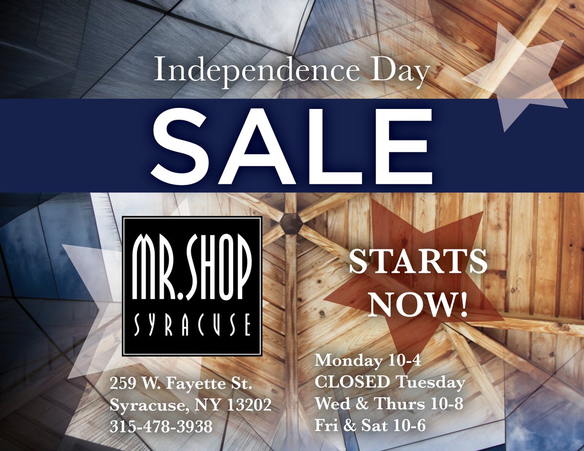 MrShopSyracuse's tweet photo. We're celebrating July 4th early! https://t.co/12yLuQorVR