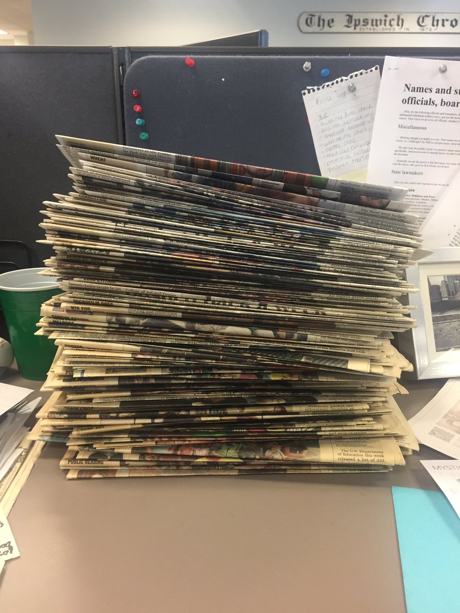 AaronInMalden's tweet photo. My two years at Wicked Local, stacked. https://t.co/AG3Fd9Tugk