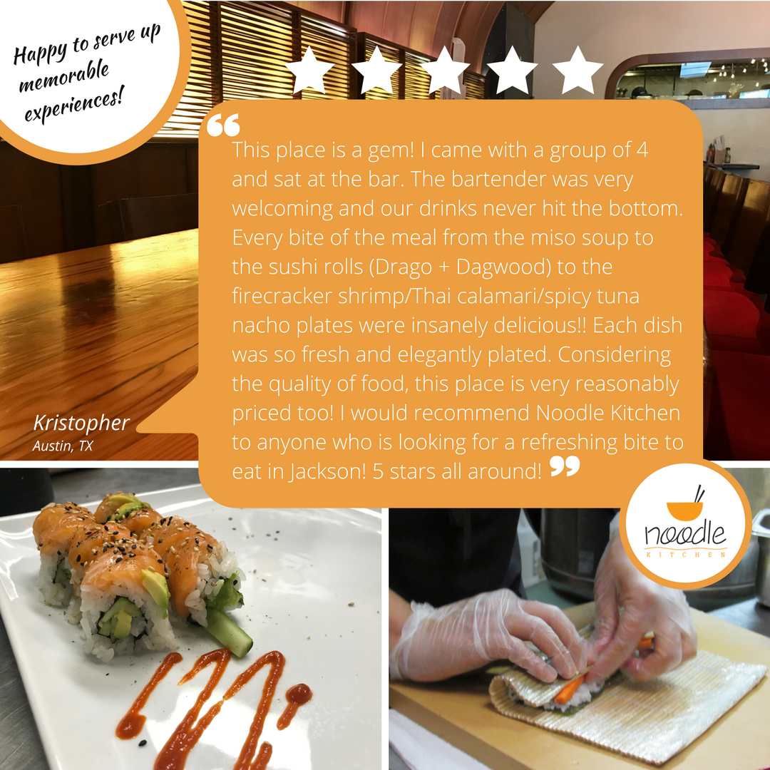 NoodleWY's tweet photo. A happy customer is the best compliment!
.
.
#NoodleKitchen #JacksonHole #Fresh #Restaurants #Foodie #Sushi #Wyoming https://t.co/jQ3rHRzgw5 https://t.co/EpFqHT8bgG