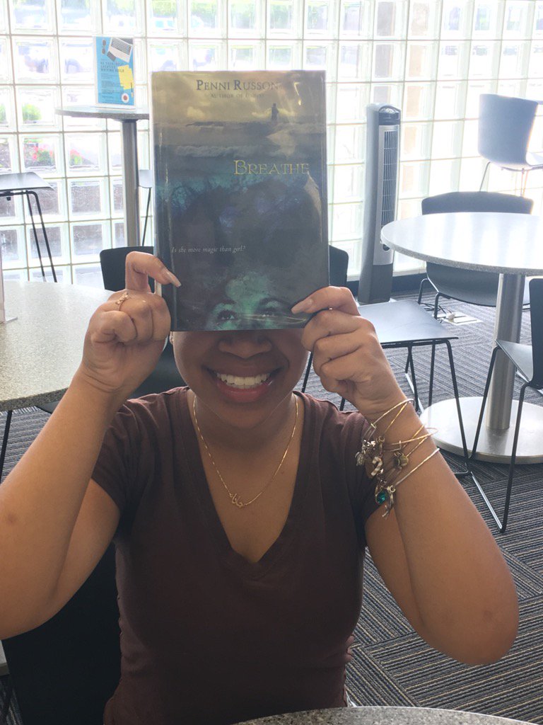 RoseannPodias's tweet photo. BOOK FACE FRIDAY!  Breathe by Penni Russon. #UPLTeenSpace #UniondalePublicLibrary https://t.co/fUNRSLhnUX