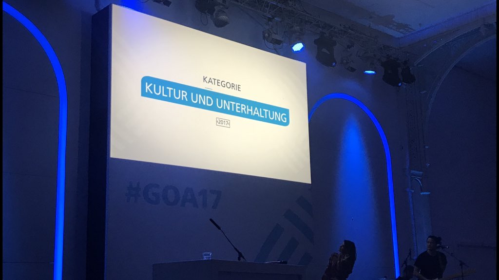WDR's tweet photo. Jetzt: Kategorie "Kultur und Unterhaltung". Zweimal ist der WDR hier im Rennen. #dom360 und Erwin Hapke. #goa17 https://t.co/JAhcZVYBk2