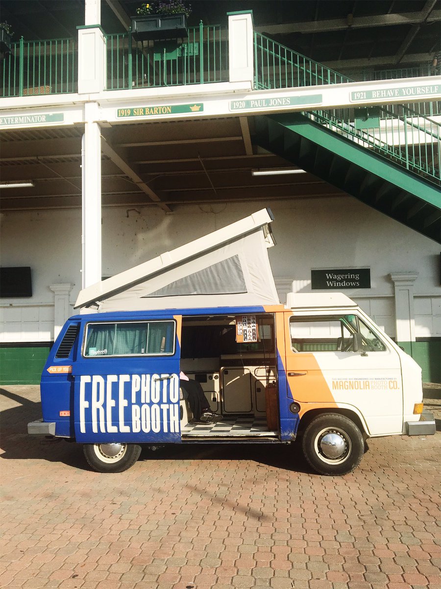 ChurchillDowns's tweet photo. In previous decades you had to capture moments this way.
 
Be sure to stop by the free @magbooth Photo Booth in the Plaza. https://t.co/ARV08Ze2ef