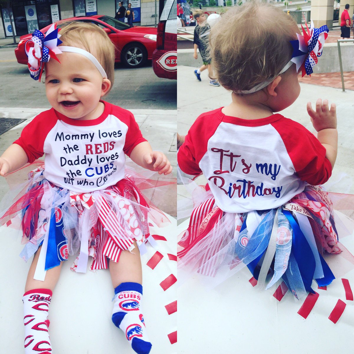 SR_MsVanosdol's tweet image. Lilly's first baseball game #LifeofLilly #Lillyturns1 #SplitHouse #firstgame @Reds @Cubs