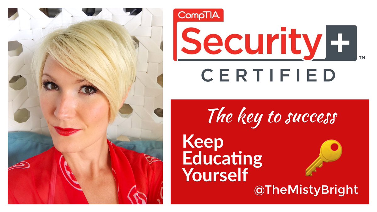 TheMistyBright's tweet photo. #Celebration time! #Studying paid off. Officially #securityplus #certified. @CompTIA #womenintech #success #lifelonglearner #whateverittakes https://t.co/rOpH5lMRXP