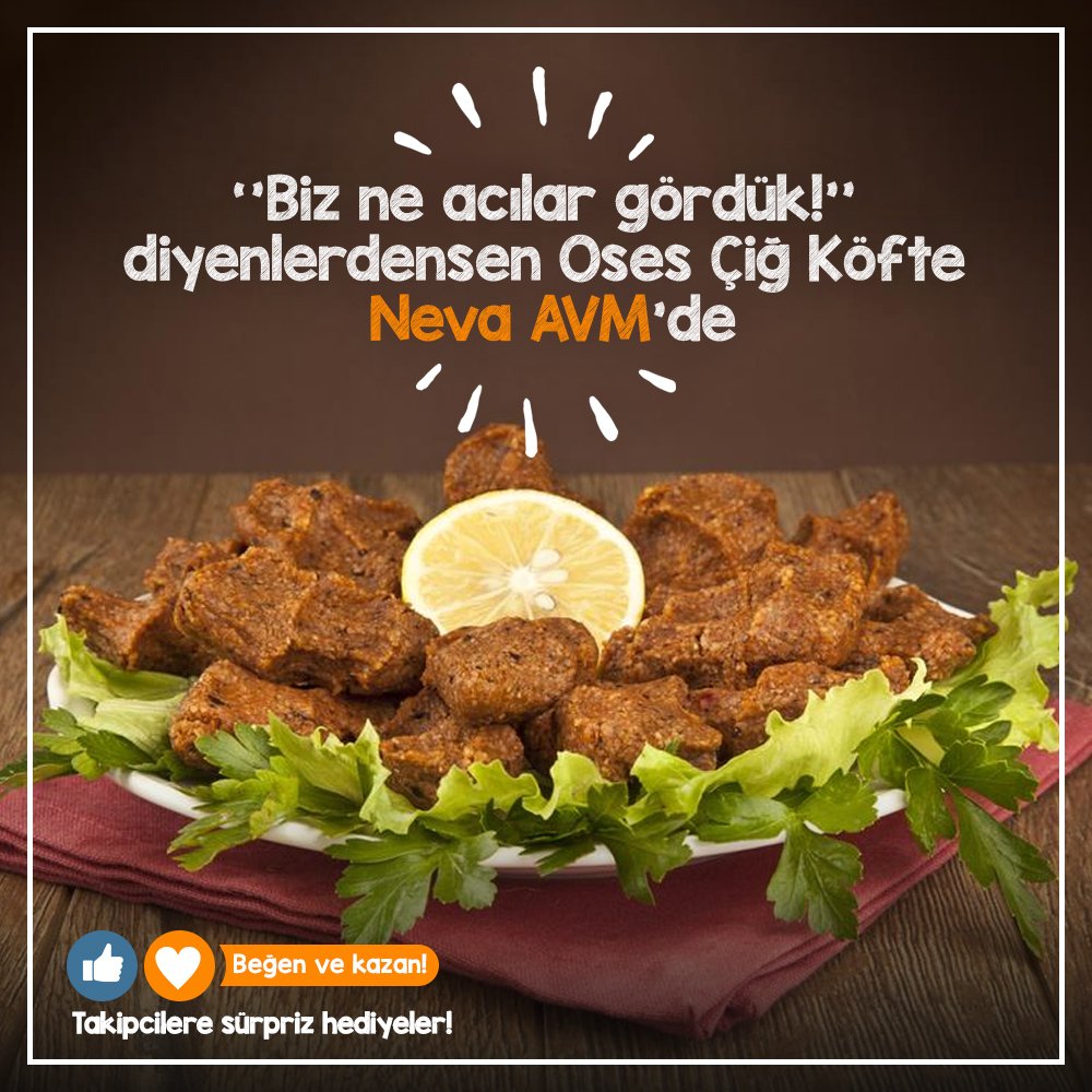 nevaoutlet's tweet photo. "Biz ne acılar gördük" diyenlerdensen, Oses Çiğ Köfte Neva AVM'de. #neva #avm #sultangazi #yaz #cigkofte #tatil #eglence #acılı #oses https://t.co/J7m0GPba3B