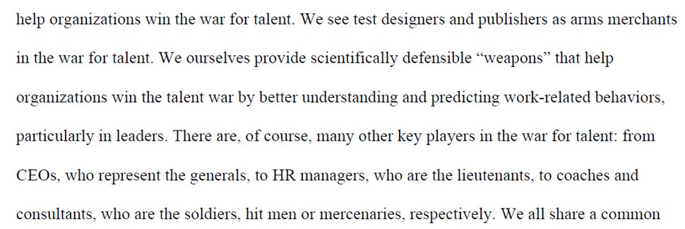 AndrewPMunro's tweet photo. @LMAP360 Mmm
This was the author that in 2016 still thought war was good metaphor for #TalentManagement @HoganAssessment https://t.co/BU3BOqVFP4