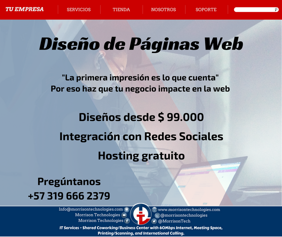 MorrisonTech's tweet photo. Hazte visible en la web y aumenta tus clientes! #MorrisonTech #MTUSA #MTCali #ITServices https://t.co/LRkCCr4niV