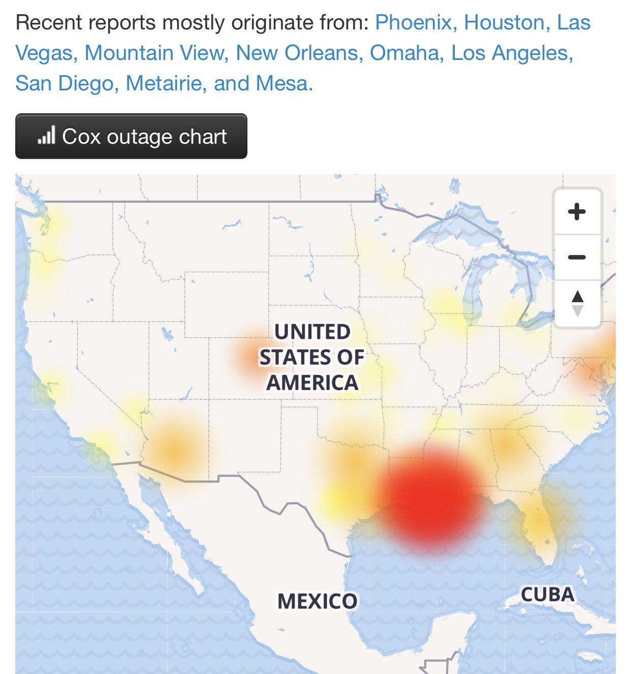 Cox Outage Area Map Scott Walker On Twitter: "Current Cox Outage Map. @Wdsu  Https://T.co/Qm5Cjaqkq5" / Twitter