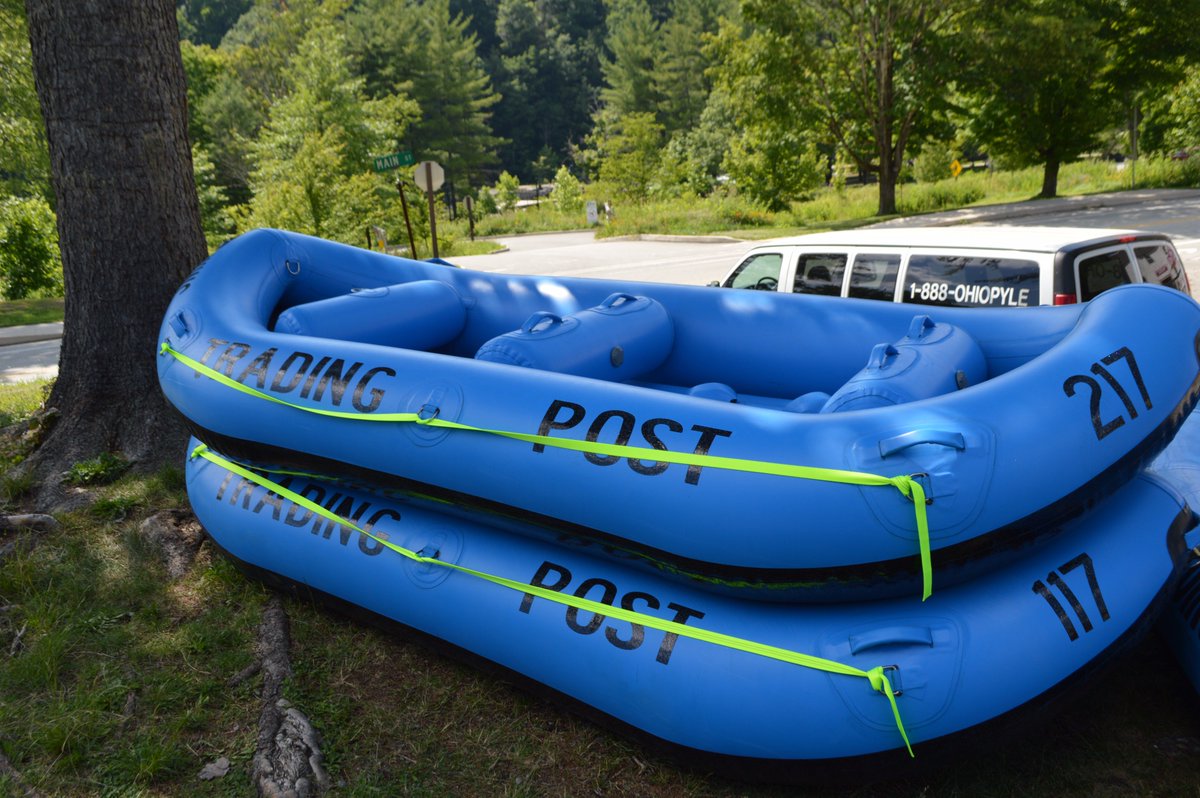 OPTradingpost's tweet photo. Thanks to Custom Inflatables for dropping off 2 of our 5 new #upperyough rafts today.  Our guides can't wait to get them out on the water! https://t.co/vEWsh5cVhN