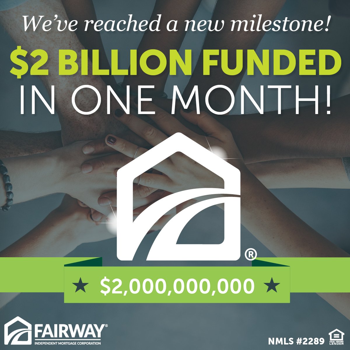 FairwayMC's tweet image. Without such amazing employees, none of this would be possible! Way to go #FairwayNation. $2 billion funded in ONE MONTH!!