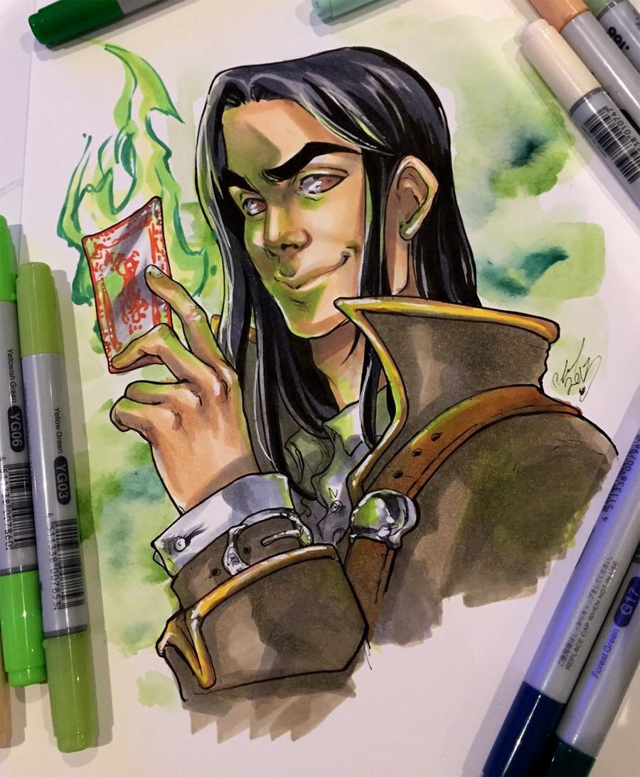 Cassu's tweet photo. Dungeons and Dragons commission, coloured with @copicmarker #copic #copicmarkers https://t.co/vHeWm8esDo