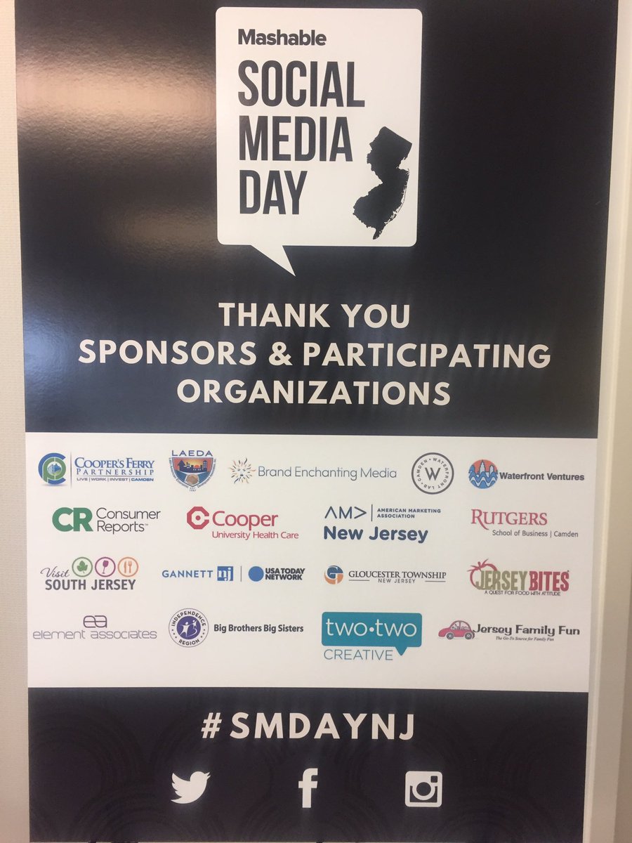Tammy_Paolino's tweet photo. The @cpsj Courier-Post and @USATODAY New Jersey is proud to be part of @mashable #SMDayNJ with @WaterfrontLab @CP_Phaedra @SeanBrown723 https://t.co/AW0JYP4g2v