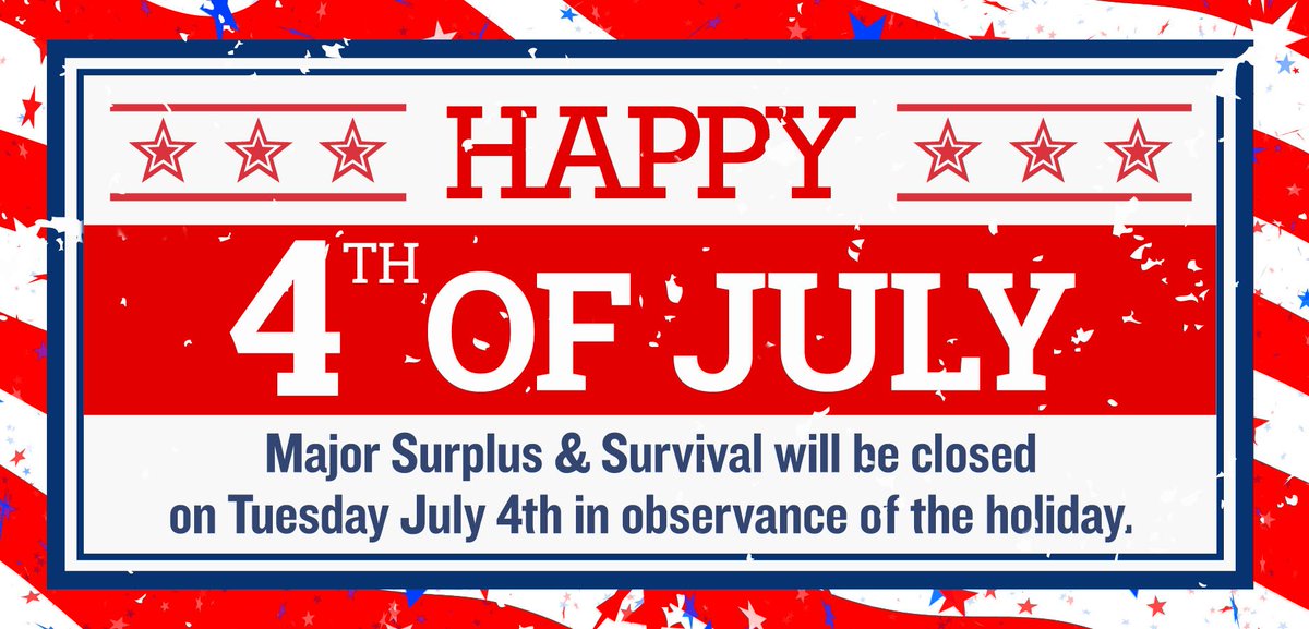 MajorSurplus's tweet image. #HappyFourthofJuly #majorsurplusnadsurvival #July4th